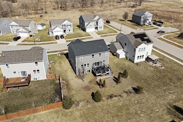 bird's eye view with a residential view