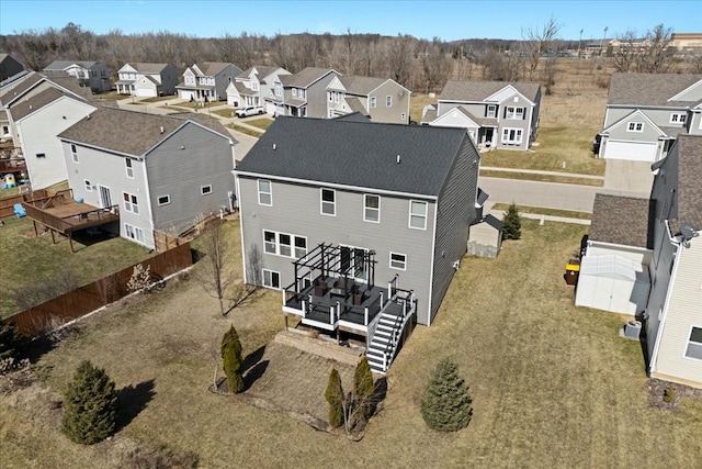 bird's eye view with a residential view