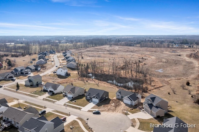 bird's eye view featuring a residential view