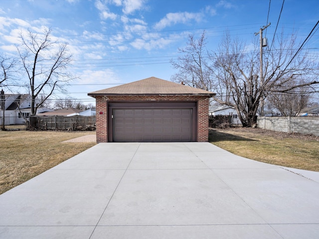 detached garage with fence