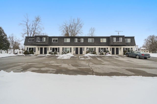 view of front of house with mansard roof