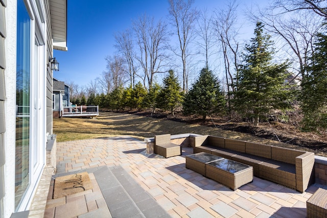 view of patio featuring outdoor lounge area