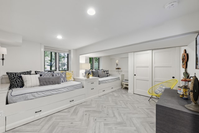 bedroom featuring recessed lighting