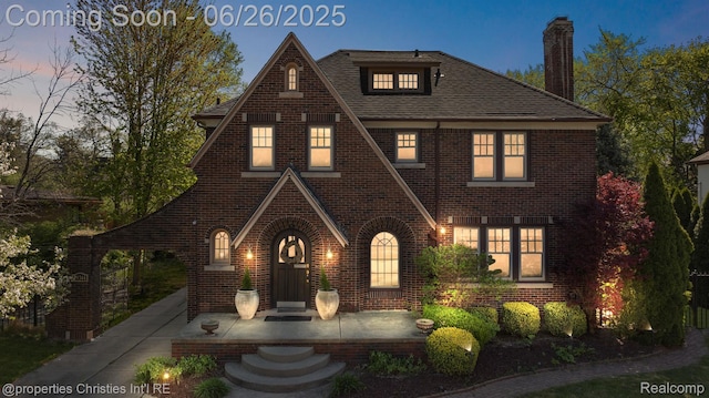 19344 Strathcona Dr, Detroit, MI 48203 - english style home featuring brick siding and a chimney