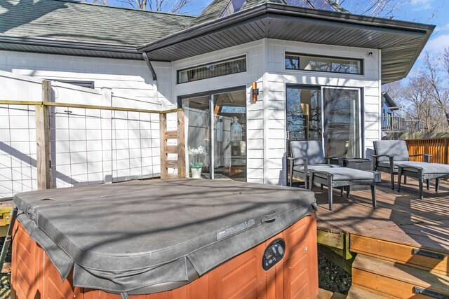 2060 S Algonquin Dr, Benton Harbor, MI 49022 - deck featuring a hot tub