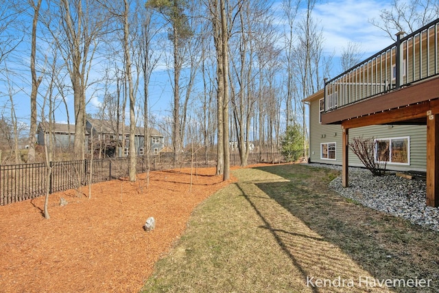 view of yard featuring fence private yard