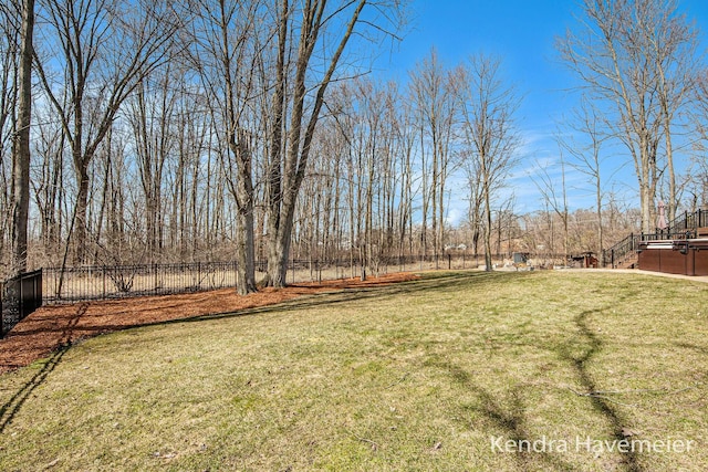 view of yard with fence