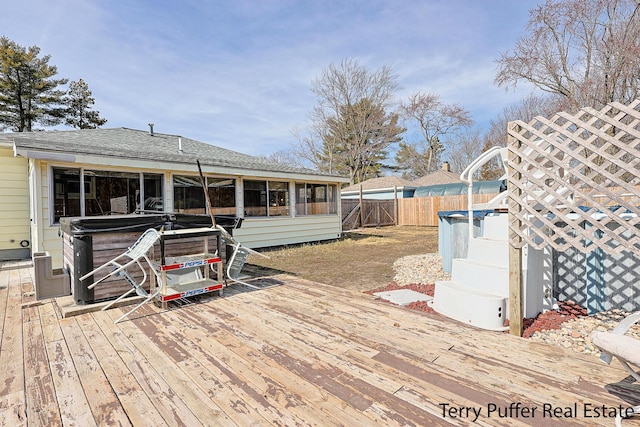 wooden deck with fence