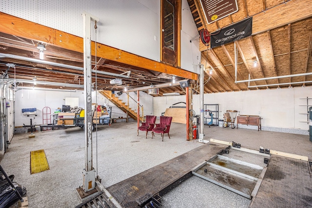 basement with stairway