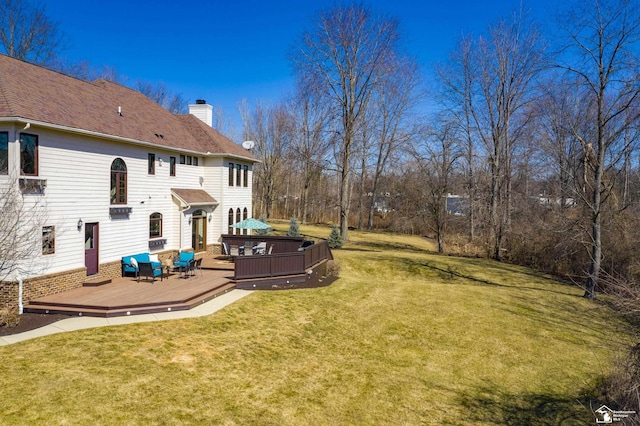 view of yard featuring a deck