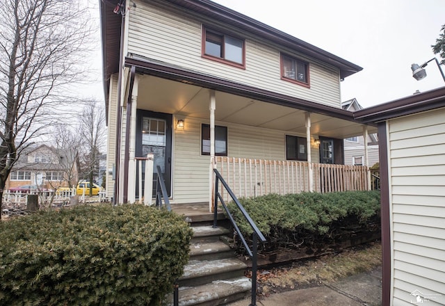 view of front of property with a porch