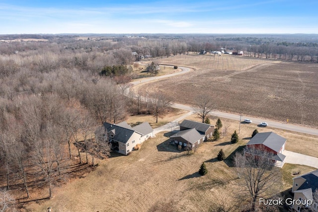 drone / aerial view featuring a rural view