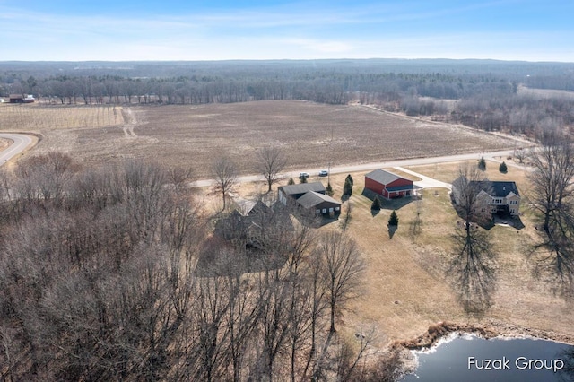 aerial view with a rural view