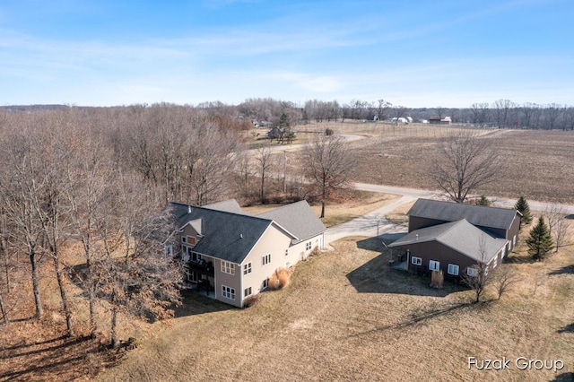 drone / aerial view featuring a rural view