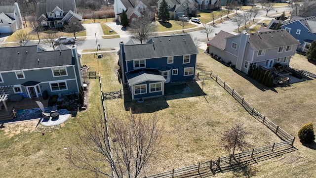 aerial view with a residential view