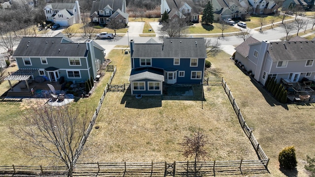 bird's eye view featuring a residential view