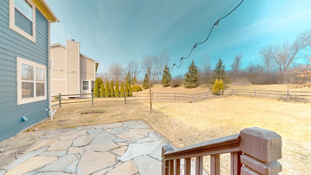 view of yard with a patio area and a fenced backyard