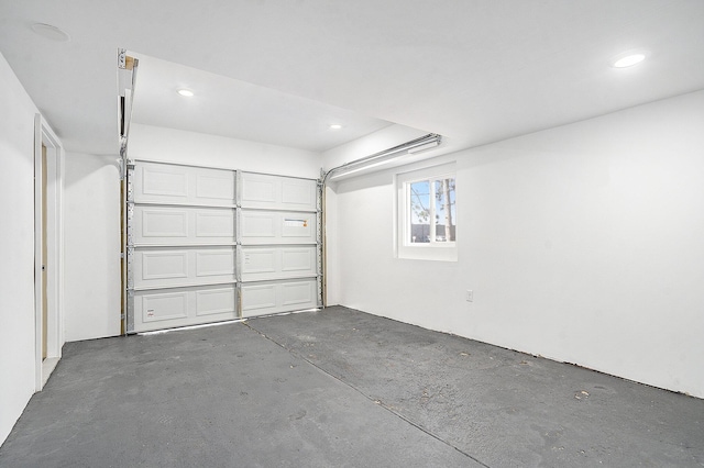 garage with recessed lighting