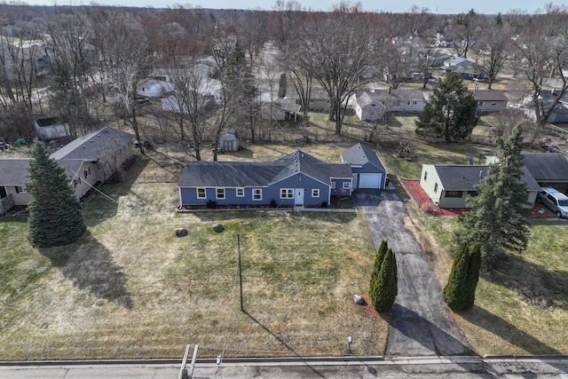 drone / aerial view with a residential view