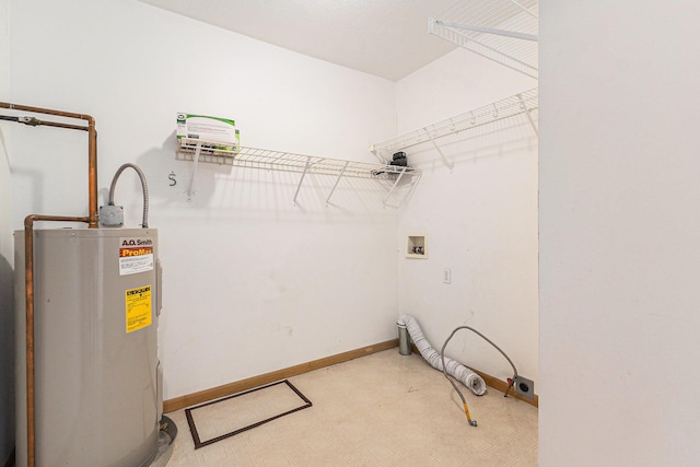 utility room featuring water heater