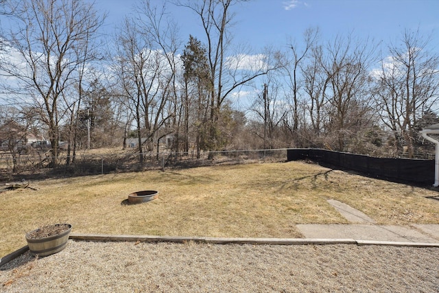 view of yard featuring fence