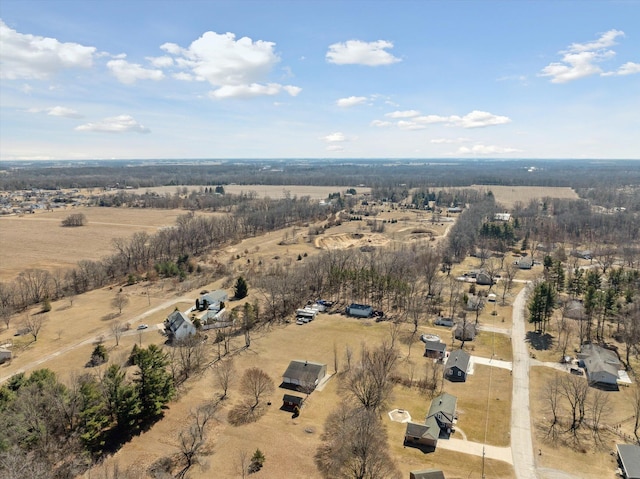 aerial view with a rural view