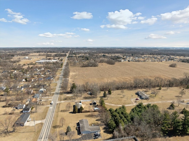 drone / aerial view featuring a rural view