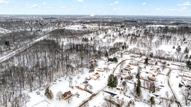 view of snowy aerial view