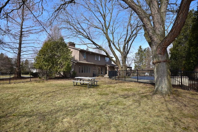 view of yard featuring fence