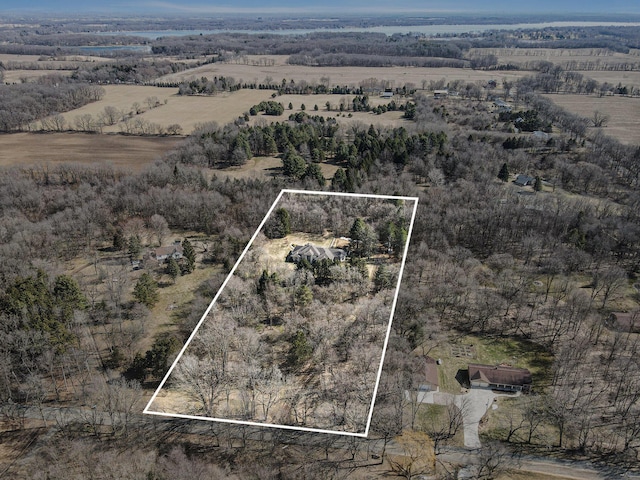 aerial view with a rural view