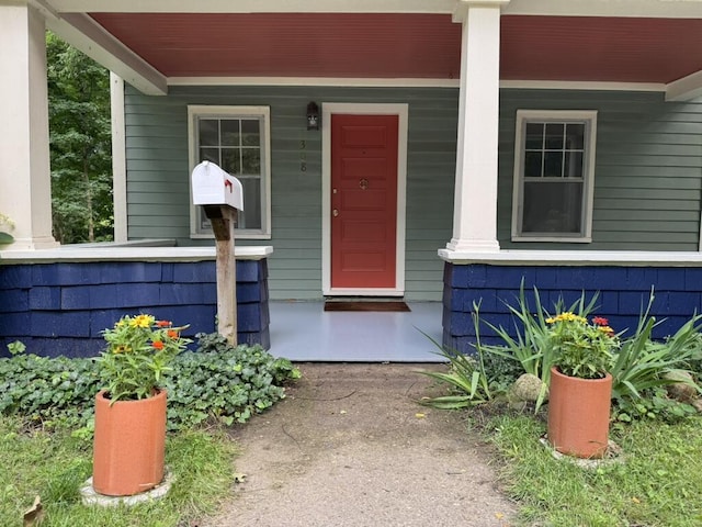 property entrance with a porch