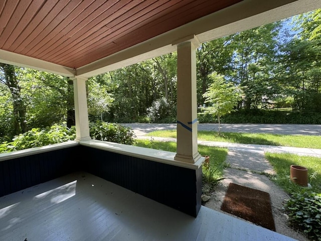 view of patio featuring covered porch