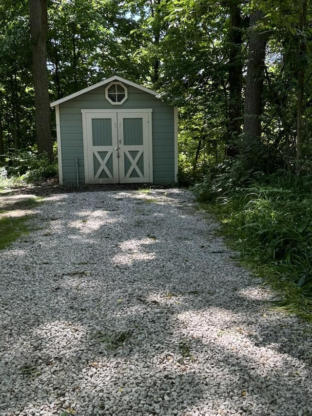 view of shed