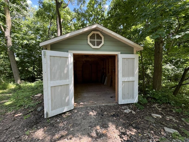 view of shed