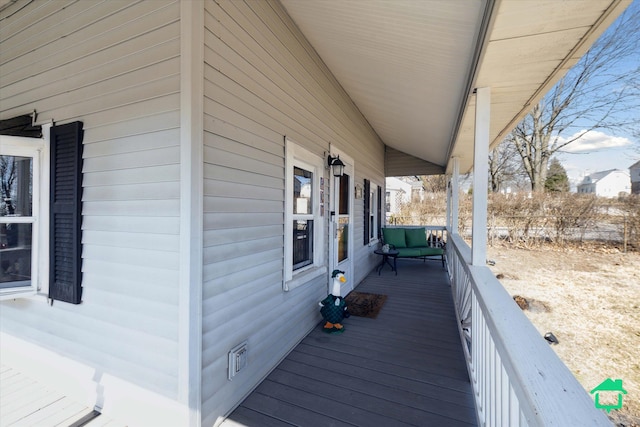 deck with covered porch