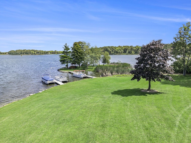 property view of water with a floating dock