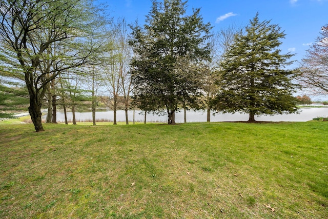 view of yard featuring a water view