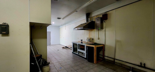 kitchen featuring visible vents and white cabinets