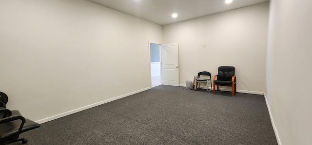 unfurnished room with recessed lighting and baseboards