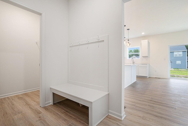 5227 Brinson Ln, Kalamazoo, MI 49009 - mudroom with light wood-style flooring and recessed lighting