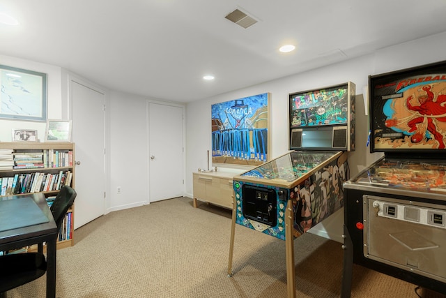 6264 Wildwood Ln, West Bloomfield, MI 48324 - rec room featuring carpet flooring, recessed lighting, and baseboards
