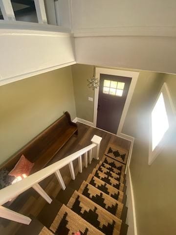 foyer featuring dark wood finished floors