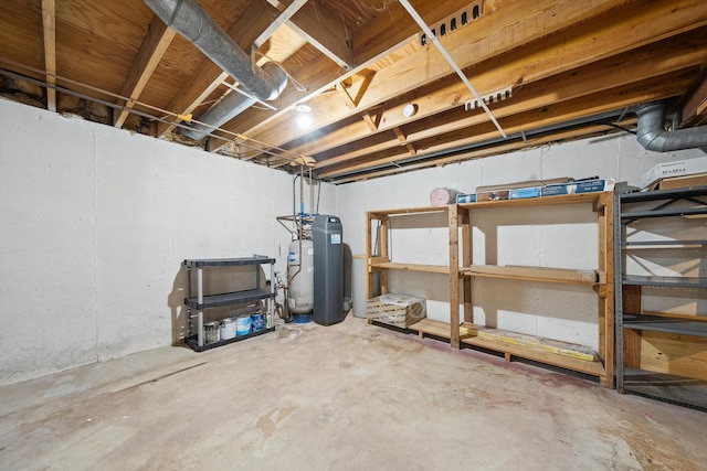 view of unfinished basement