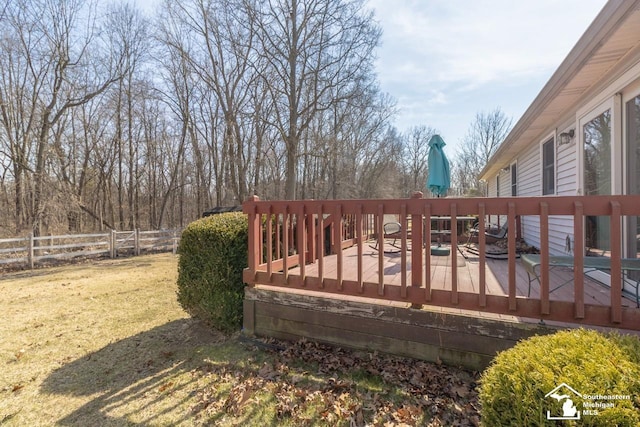 deck featuring fence