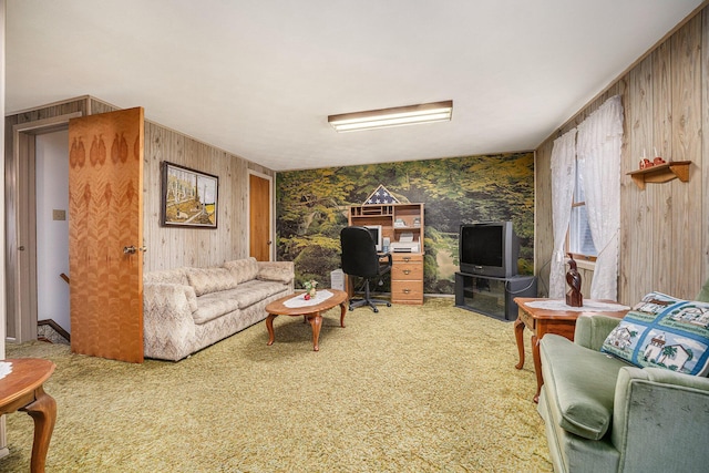 view of carpeted living area