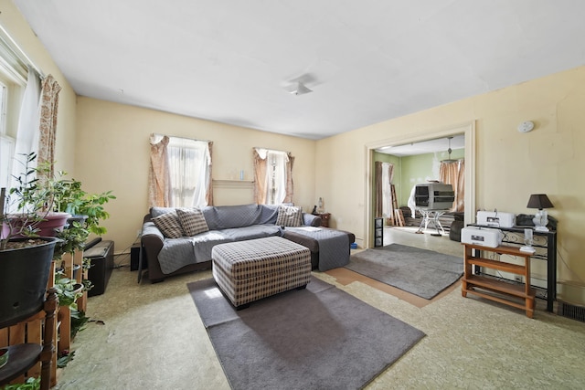 view of carpeted living area