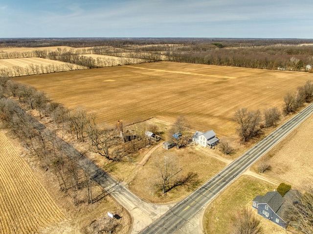 aerial view with a rural view