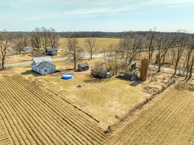 aerial view with a rural view