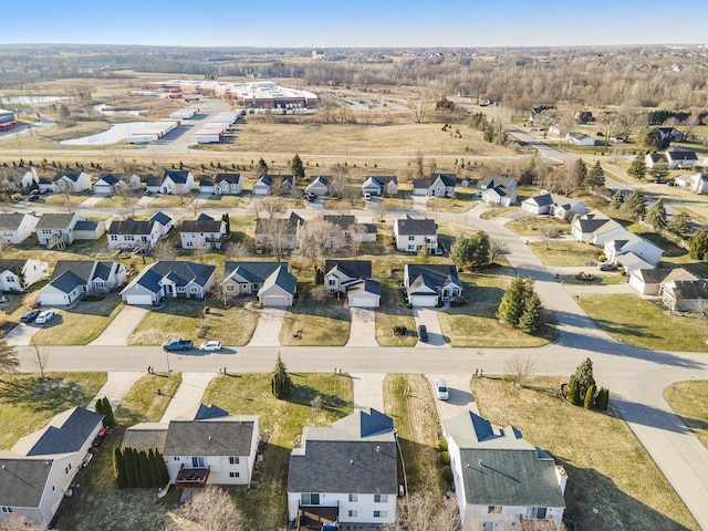 aerial view featuring a residential view