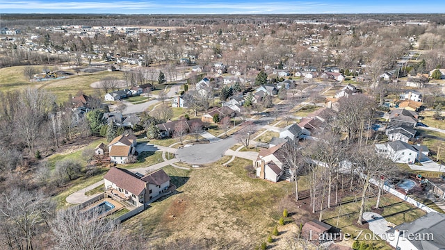 aerial view with a residential view